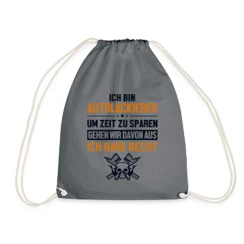 Autolackierer hat immer Recht Automotive Vehicle - Drawstring Bag - grey - Front