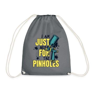 Just Here For Pinholes Car Spray Automotive Car - Drawstring Bag - grey - Front