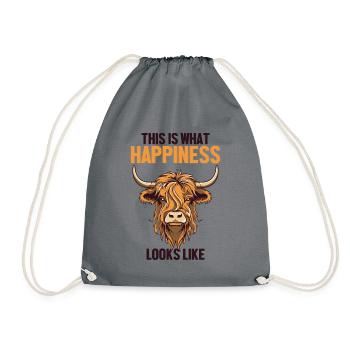 This Is What Happiness Looks Like Breeder - Drawstring Bag - grey - Front