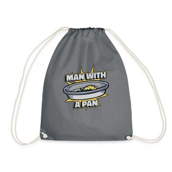 Man With A Pan Prospecting Miner Placer Mining - Drawstring Bag - grey - Front