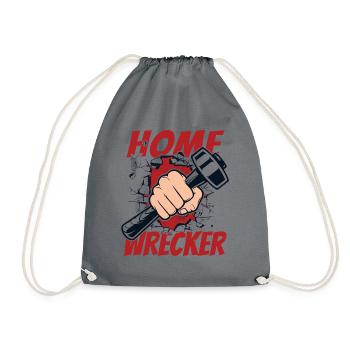 Home Wrecker Home Improvement Home Wrecker House - Drawstring Bag - grey - Front