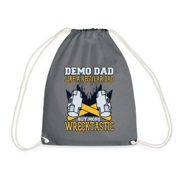 Demo Papa Mehr Wrecktastic Heimwerkerhaus - Turnbeutel - Grau - Vorne