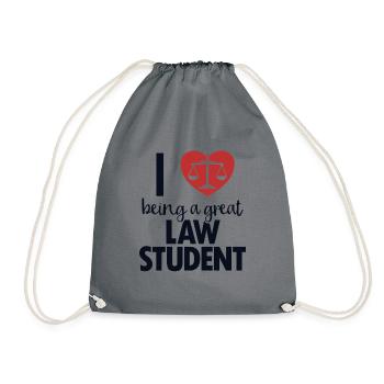 Ich liebe es, ein großartiger Jurastudent zu sein, der Rechtswissenschaften studiert - Turnbeutel - Grau - Vorne