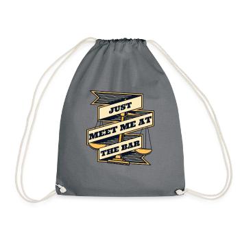 Just Meet Me At The Bar Law School University Law - Drawstring Bag - grey - Front