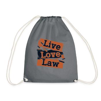 Live Love Law Jurastudium Jurastudenten - Turnbeutel - Grau - Vorne