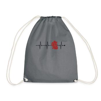 Heart Surgery Heartbeat Catheter Survivor Open - Drawstring Bag - grey - Front