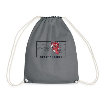 Michelangelo Creation of Adam Heart Surgery - Drawstring Bag - grey - Front