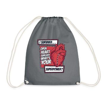 J’ai survécu à une opération cardiaque Quel est votre superpouvoir - Sac de sport léger - gris - Devant
