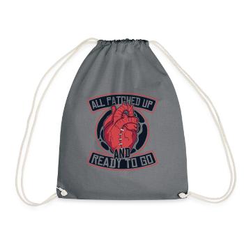 All Patched Up And Ready To Go Pacemakers Open - Drawstring Bag - grey - Front