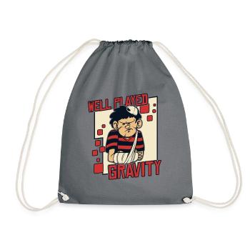 Well Played Gravity Broken Bone Broken Finger - Drawstring Bag - grey - Front