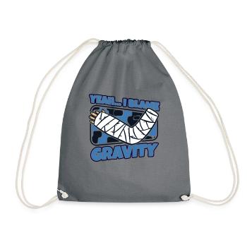 I Blame Gravity Broken Bone Broken Finger Bone - Drawstring Bag - grey - Front