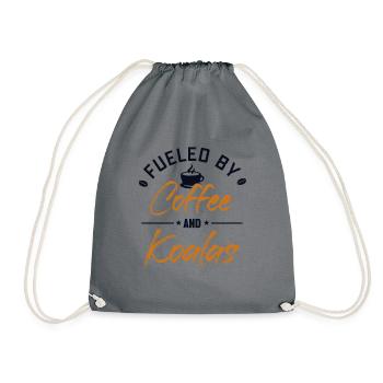 Fueled by Coffee and Koalas Koalabear Eucalyptus - Drawstring Bag - grey - Front