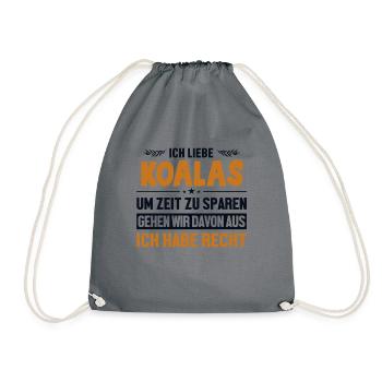 Koalas haben immer Recht Koalabear Eucalyptus - Drawstring Bag - grey - Front