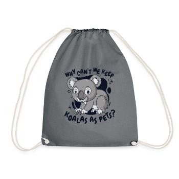 Why Can't We Keep Koalabear Phascolarctos - Drawstring Bag - grey - Front