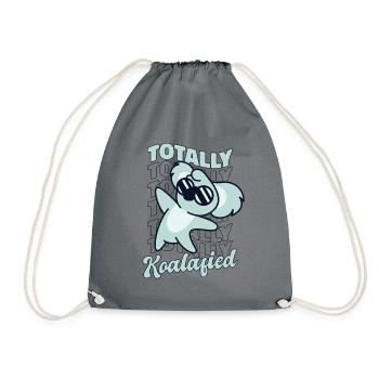 Totally Koalafied Koalabear Eucalyptus Lover Koala - Drawstring Bag - grey - Front