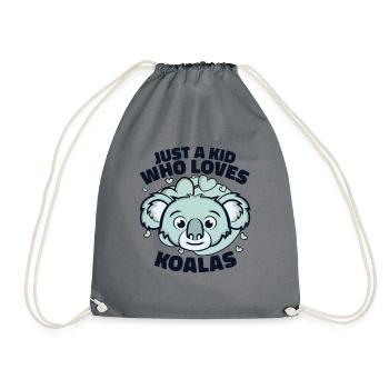 Nur ein Kind, das Koalas liebt Koalabär Eukalyptus - Turnbeutel - Grau - Vorne