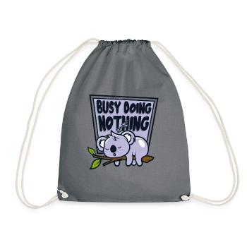 Busy Doing Nothing Koalabear Eucalyptus Lover - Drawstring Bag - grey - Front
