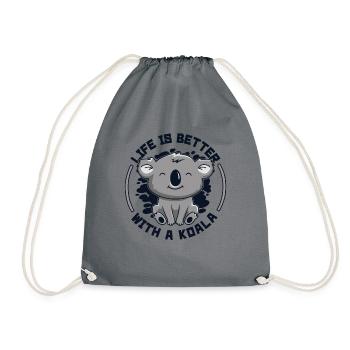 Life Is Better With A Koala Koalabear Eucalyptus - Drawstring Bag - grey - Front
