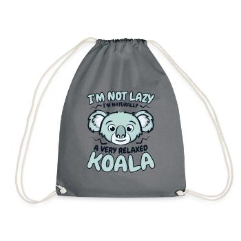 A Very Relaxed Koala Koalabear Phascolarctos - Drawstring Bag - grey - Front