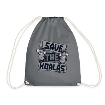 Save The Koalas Koalabear Eucalyptus Lover Koala - Drawstring Bag - grey - Front
