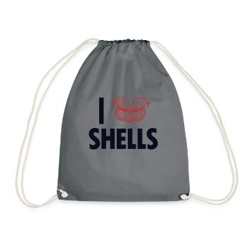 I love Shells Shell Shelling Bag Hunter Seashell - Drawstring Bag - grey - Front