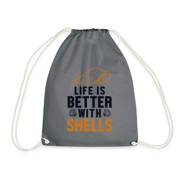 Life is Better with Shells Shell Hunter Seashell - Drawstring Bag - grey - Front