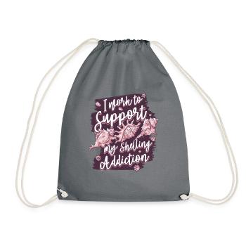 Travailler pour soutenir la dépendance aux bombardements Coquillage Coquillage - Sac de sport léger - gris - Devant