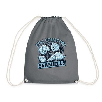 Still Collecting Seashells Shell Hunter Seashell - Drawstring Bag - grey - Front