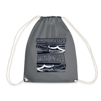 Un peu obsédé par les couteaux couteau de boucher couteau - Sac de sport léger - gris - Devant