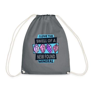 I Love The Smell Of A New Found Mineral Mineral - Drawstring Bag - grey - Front