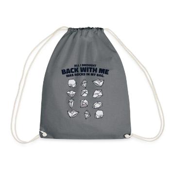 Alles, was ich mitgebracht habe, waren Steine in meiner Tasche Mineral - Turnbeutel - Grau - Vorne