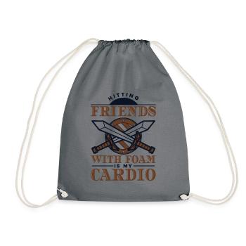 Freunde mit Schaum zu schlagen ist mein Cardio-LARPing - Turnbeutel - Grau - Vorne