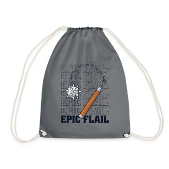 Epic Flail LARPing Weapons Armor Character LARP - Drawstring Bag - grey - Front