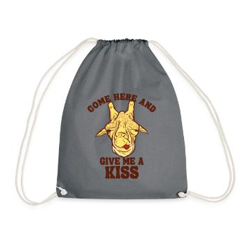 Viens ici et donne-moi un baiser girafidés africains - Sac de sport léger - gris - Devant