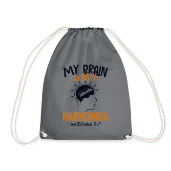 Mon cerveau est 95% Harmonica Harmonique Bouche Harpe - Sac de sport léger - gris - Devant