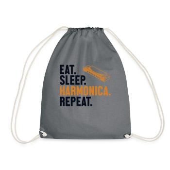 Manger Sommeil Harmonica Répéter Bouche Harmoniste Harmoniste - Sac de sport léger - gris - Devant