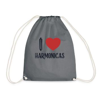 J’aime Harmonicas Harmonist Harmonicist Mouth - Sac de sport léger - gris - Devant