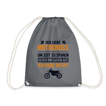 Motocrossliebhaber chapeau immer Recht Racing Riders - Sac de sport léger - gris - Devant
