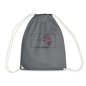 Michelangelo Creation of Adam Motocross Supermoto - Drawstring Bag - grey - Front