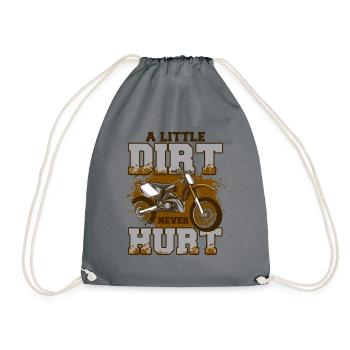 A Little Dirt Never Hurt Supermoto Motorcycle - Drawstring Bag - grey - Front