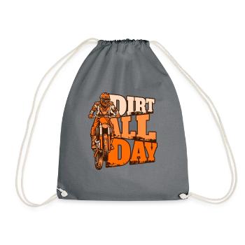 Dirt All Day Racing Supermoto Motorradfahrer - Turnbeutel - Grau - Vorne