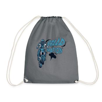 Braap Nation Motorcycle Racing Supermoto Riders - Drawstring Bag - grey - Front