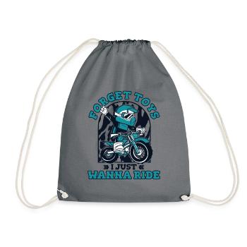 Forget Toys I Just Wanna Ride Motorcycle Racing - Drawstring Bag - grey - Front