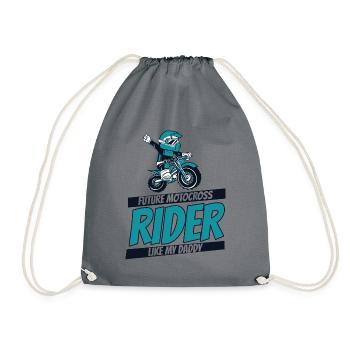 Zukünftiger Motocross-Fahrer wie mein Daddy Racing - Turnbeutel - Grau - Vorne