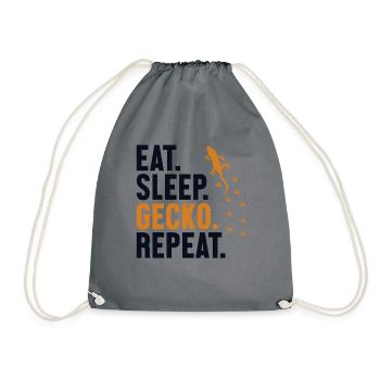 Manger Sommeil Gecko Répéter Gekkota Lézard à crête - Sac de sport léger - gris - Devant