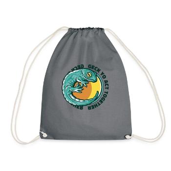 Geck Yo Agir Ensemble Lézard Gekkota À Crête - Sac de sport léger - gris - Devant