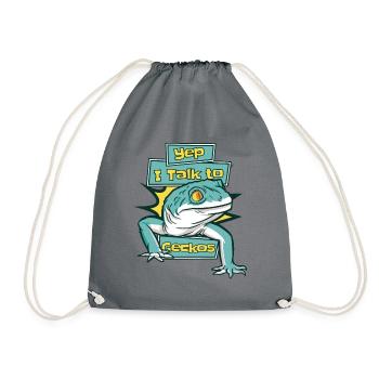 Je parle aux geckos lézard Gekkota léopard huppé - Sac de sport léger - gris - Devant