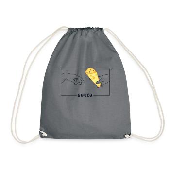 Michelangelo Creation of Adam Gouda Maker Queso - Drawstring Bag - grey - Front