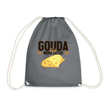 Gouda d’abord travail plus tard fromager Queso - Sac de sport léger - gris - Devant