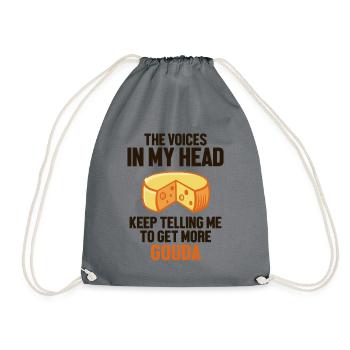 Les voix dans ma tête n’arrêtent pas de me dire Queso Gouda - Sac de sport léger - gris - Devant